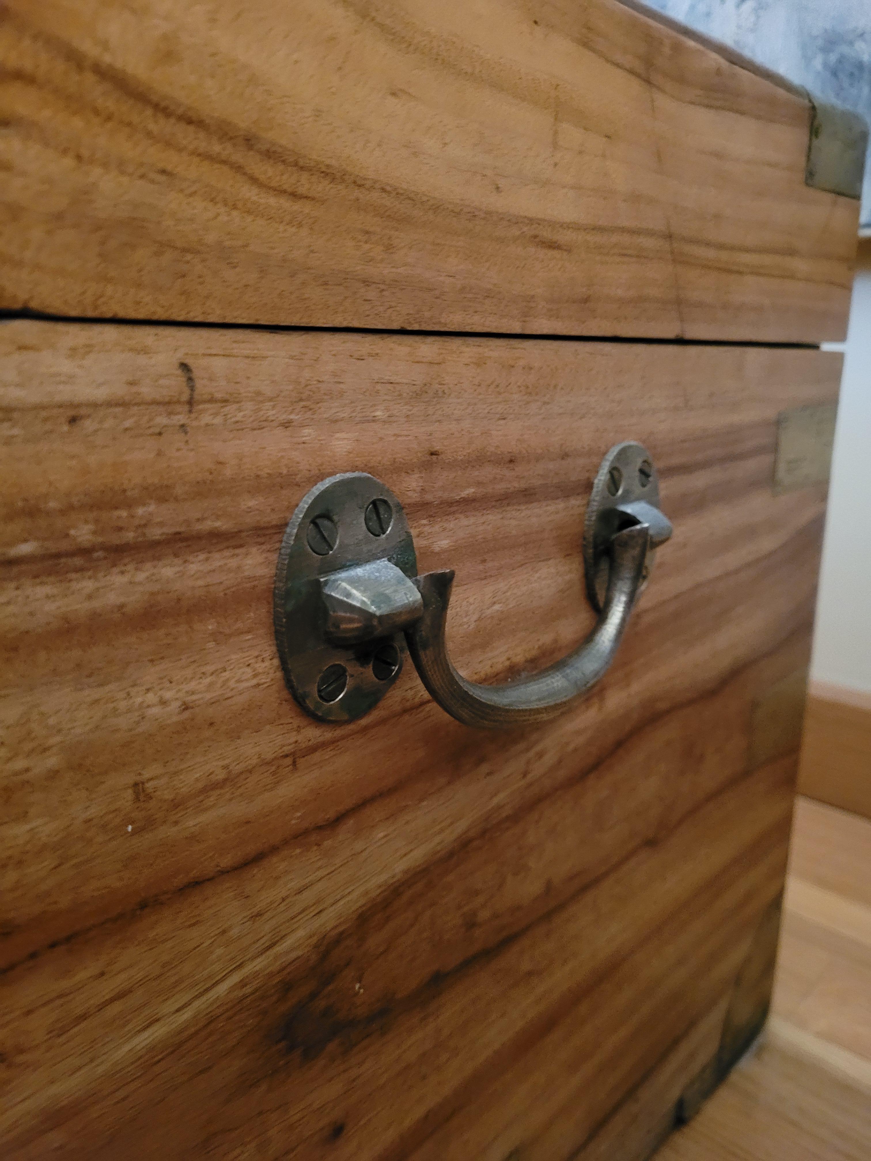 English British Camphor chest, Trunk  brass and bronze  British colonies