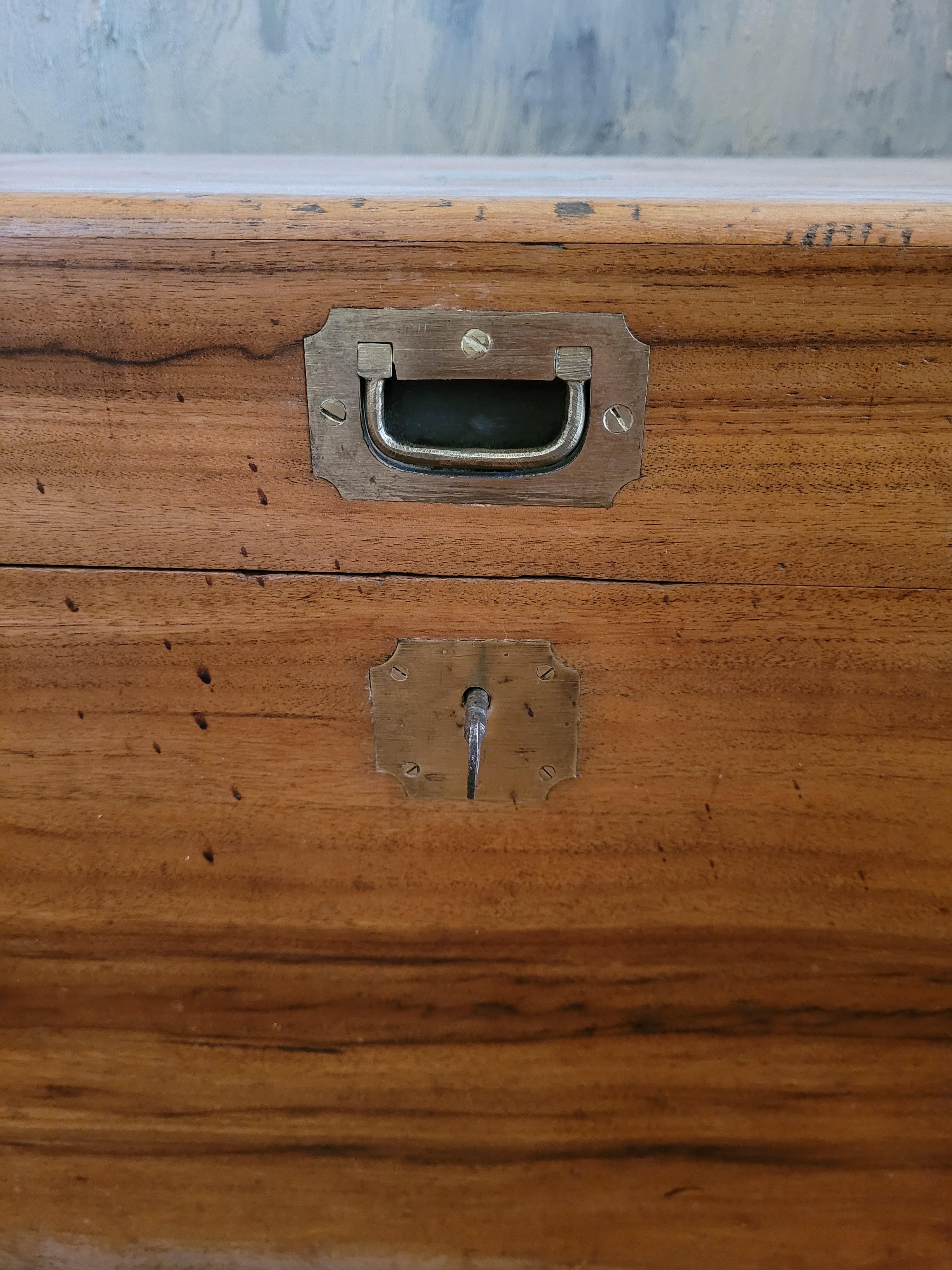 Hand-Crafted British Camphor chest, Trunk  brass and bronze  British colonies