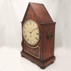 British/Canadian Eight Day Mantel Timepiece in Mahogany and Cut-Brass Case