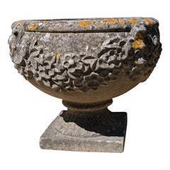Jardiniere / Jardinière britannique en pierre moulée