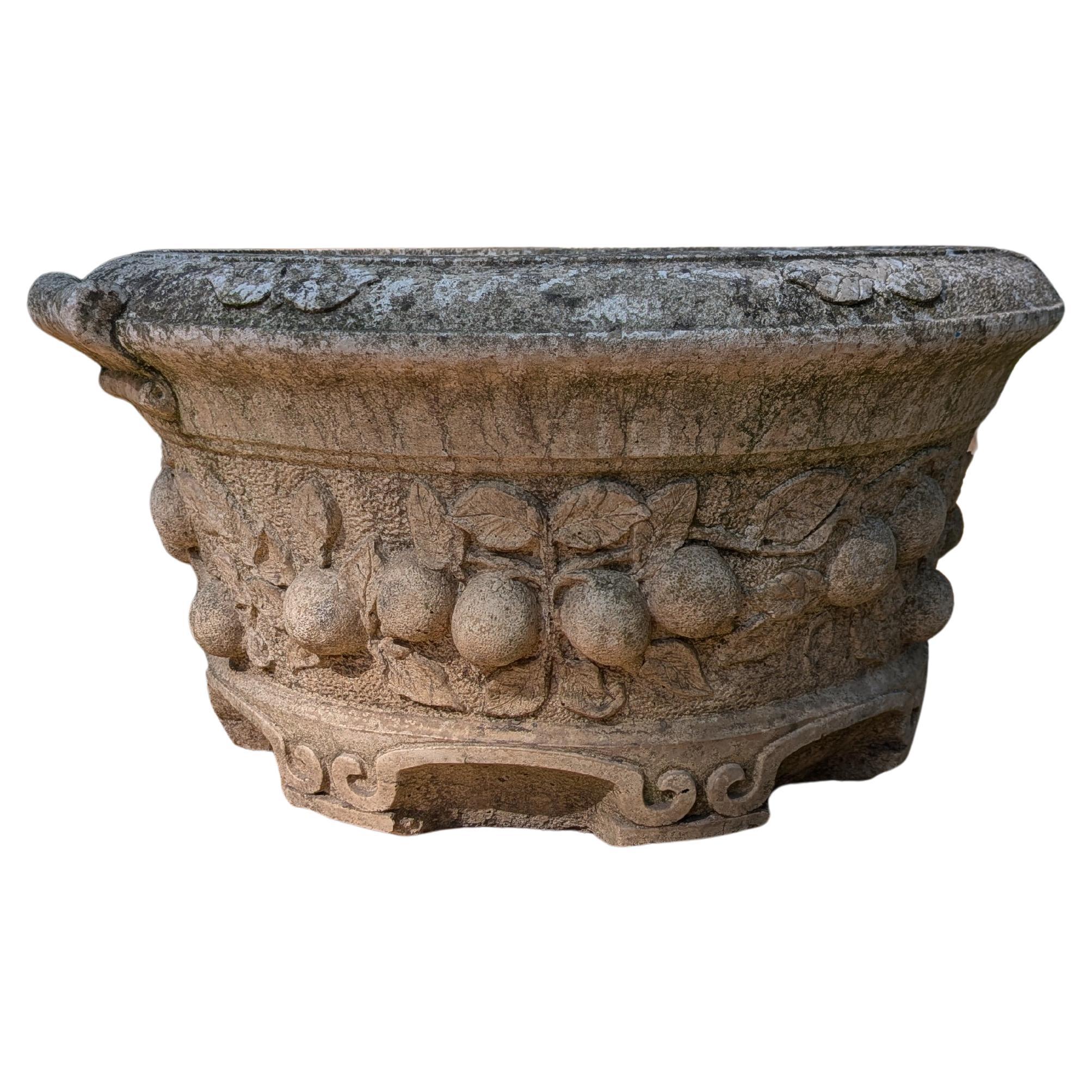 Fioriera / Jardiniere in pietra fusa inglese