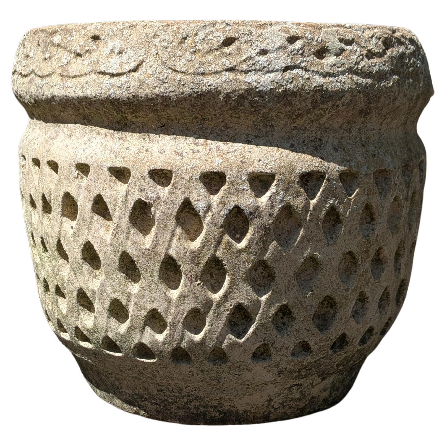 Fioriera / Jardiniere in pietra fusa inglese