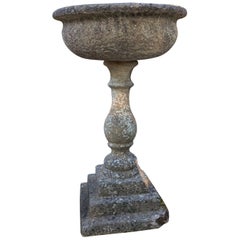 British Cast Stone Planter / Jardiniere on Pedestal