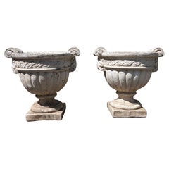 Britische Pflanzgefäße aus Gussstein / Jardinieres