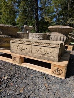 British Cast Stone Trough Planter / Jardiniere