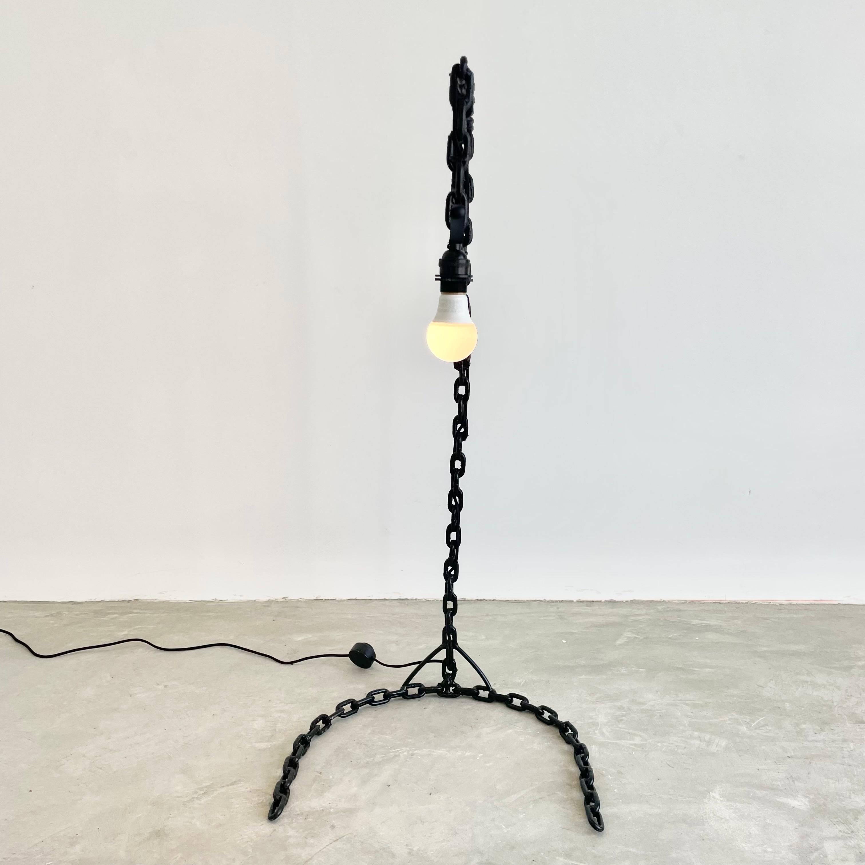Brutalist British Chain Link Floor Lamp