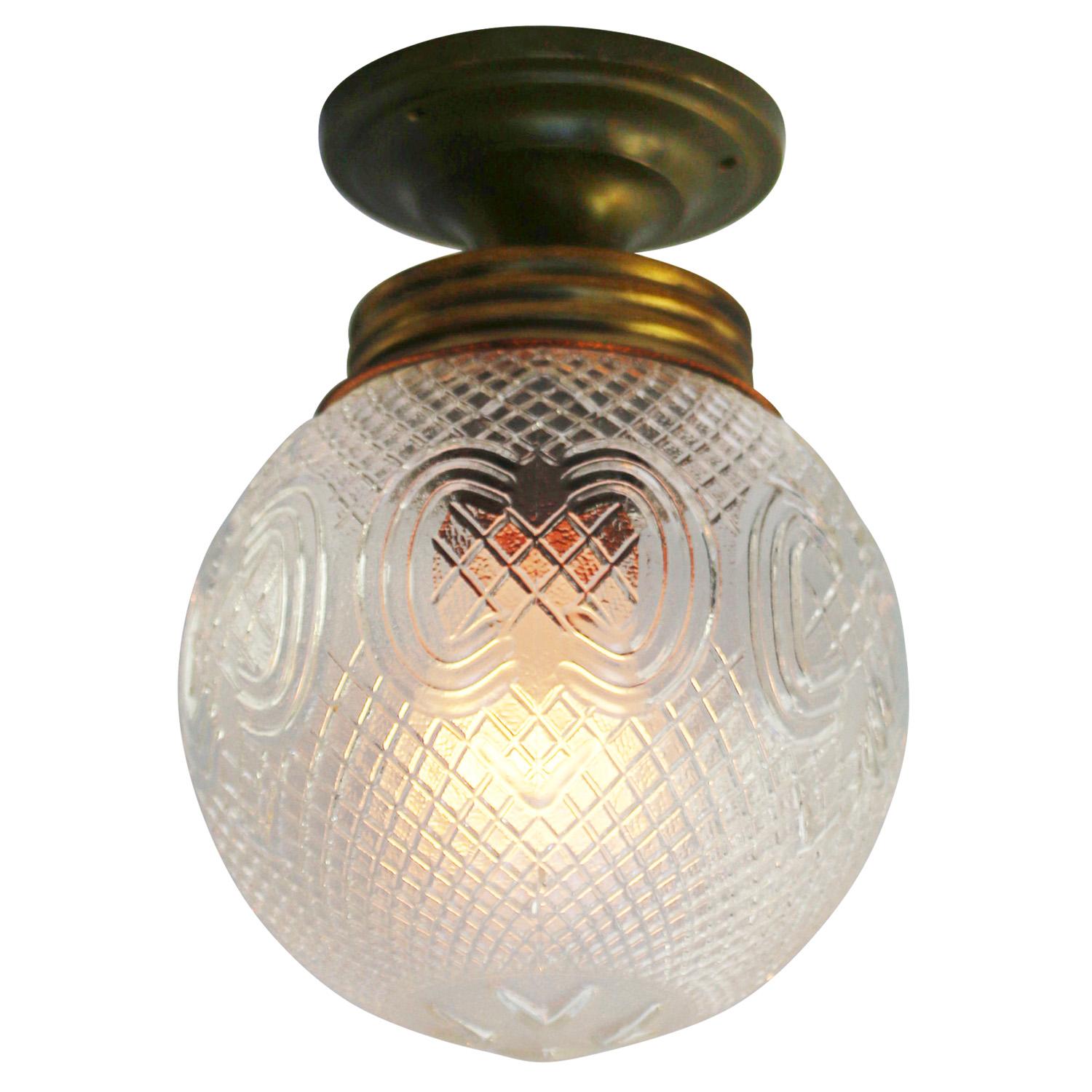 Art Nouveau Lampade da soffitto con montaggio a filo in vetro trasparente inglese in vendita