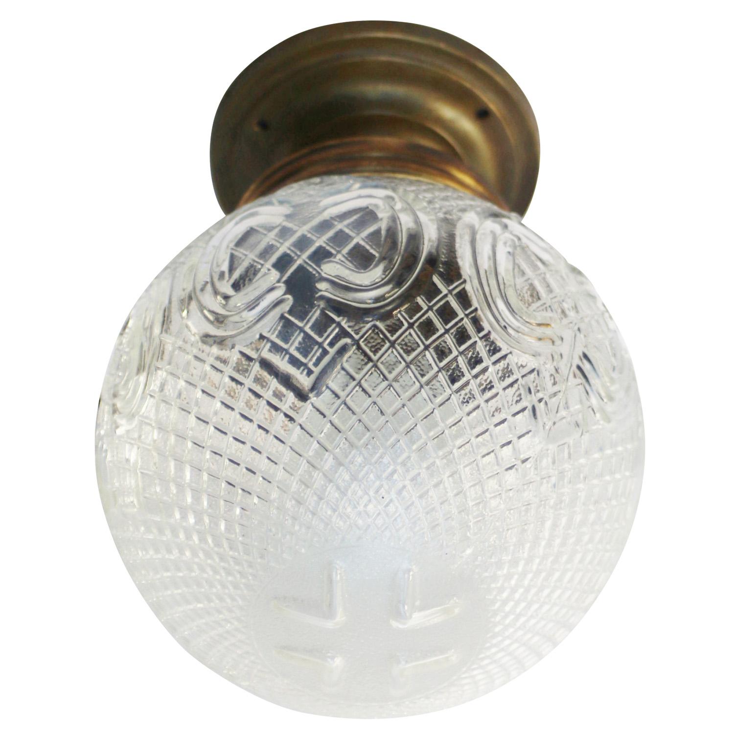 Francese Lampade da soffitto con montaggio a filo in vetro trasparente inglese in vendita
