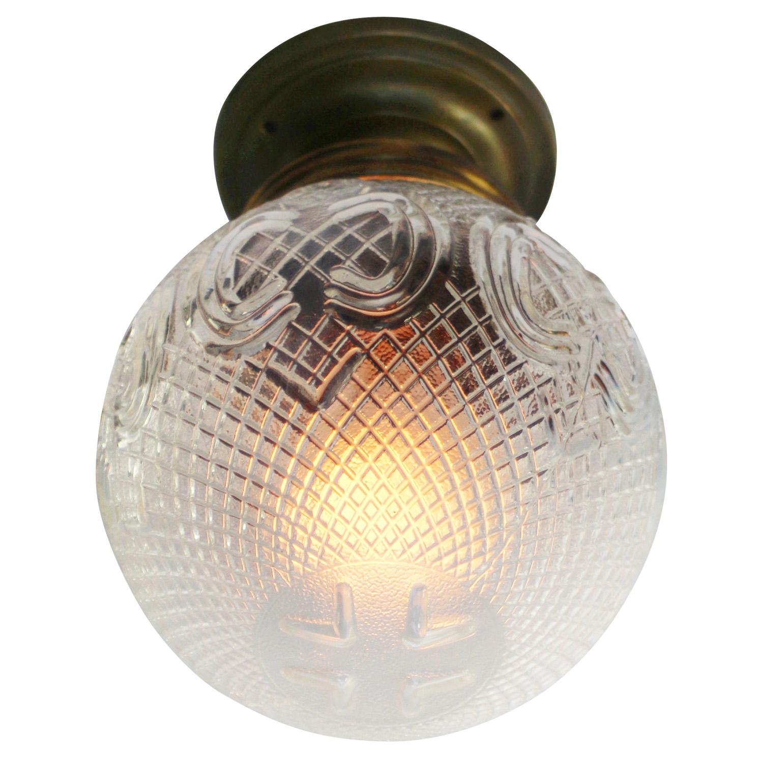 Satinato Lampade da soffitto con montaggio a filo in vetro trasparente inglese in vendita