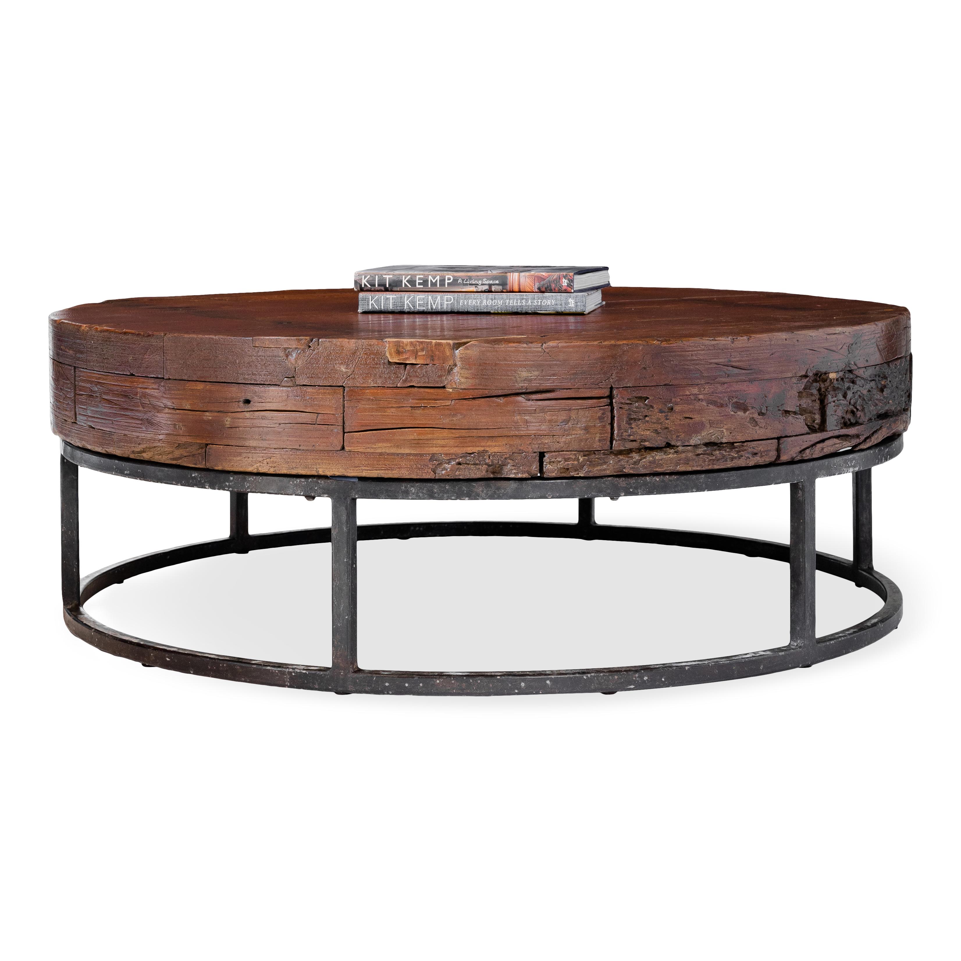Wooden colonial industrial mold as coffee table with metal base.

This piece is a part of Brendan Bass’s one-of-a-kind collection, Le Monde. French for “The World”, the Le Monde collection is made up of rare and hard to find pieces curated by