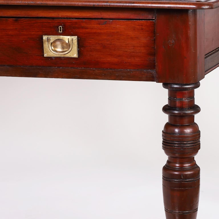 British Colonia Style Leather Top Desk or Writing Table at 1stDibs