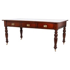 British Colonia Style Leather Top Desk or Writing Table