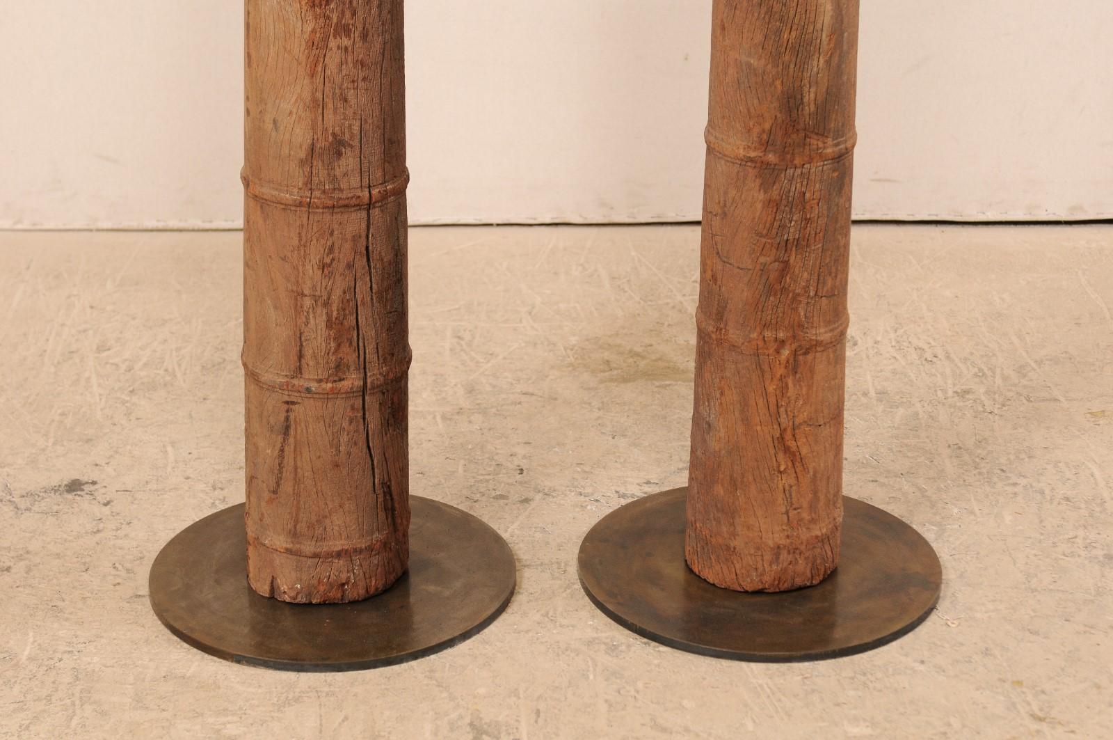 British Colonial 19th Century Carved Wood Columns 3