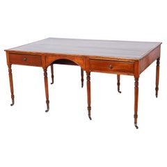 British Colonial 19th Century Leather Top Partners Desk