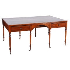 British Colonial 19th Century Leather Top Partners Desk