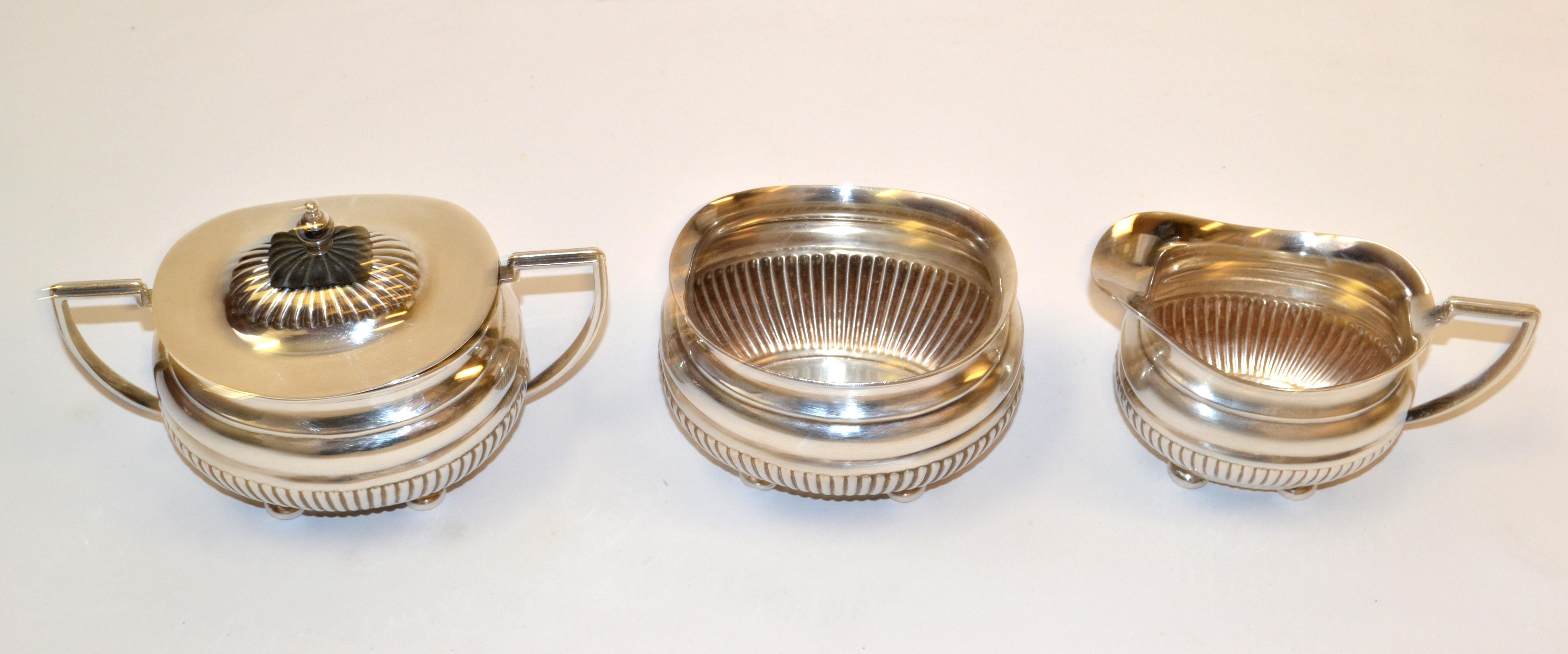 English British Colonial Antique 1910 Cheltenham Silver Coffee Service Sheffield England For Sale