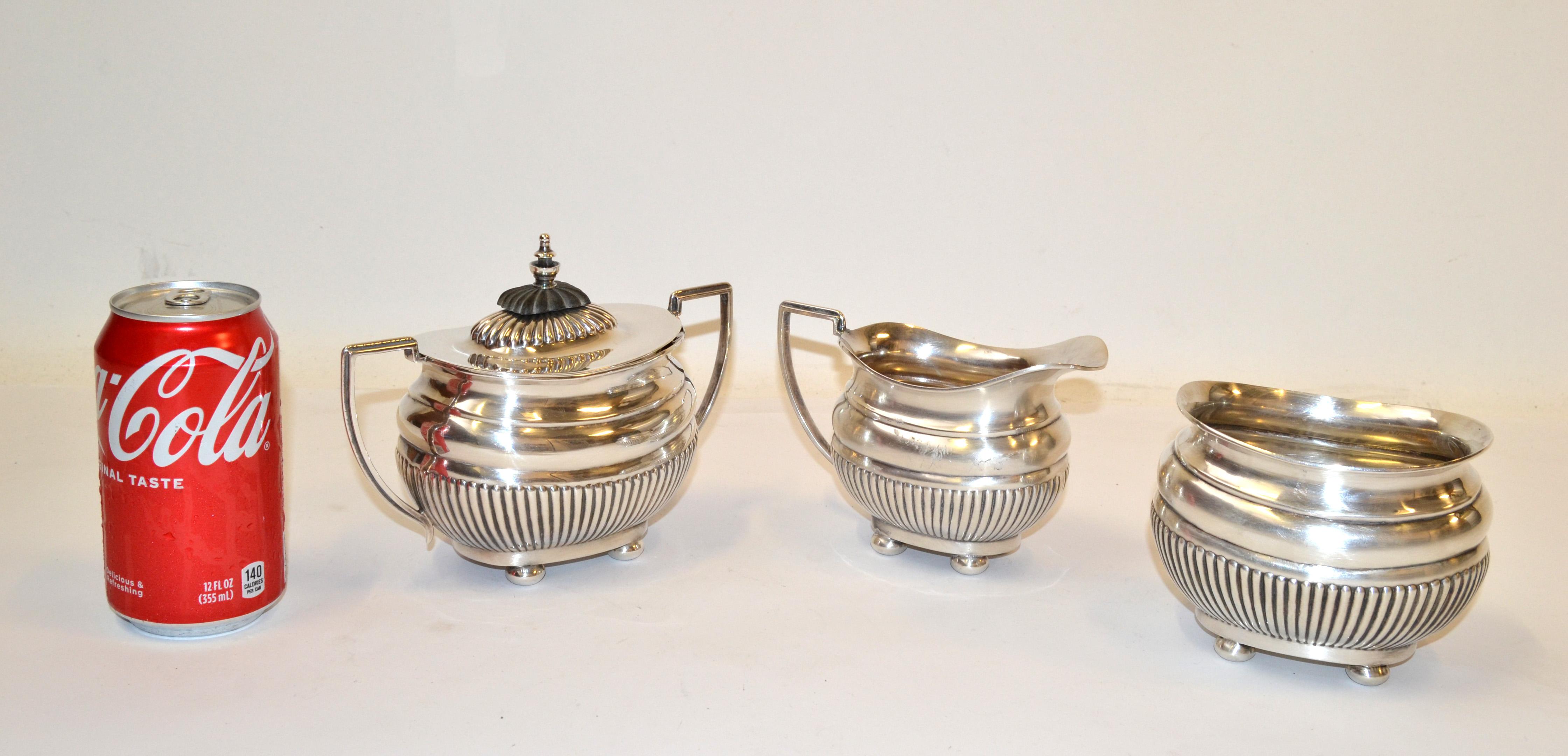 Early 20th Century British Colonial Antique 1910 Cheltenham Silver Coffee Service Sheffield England For Sale
