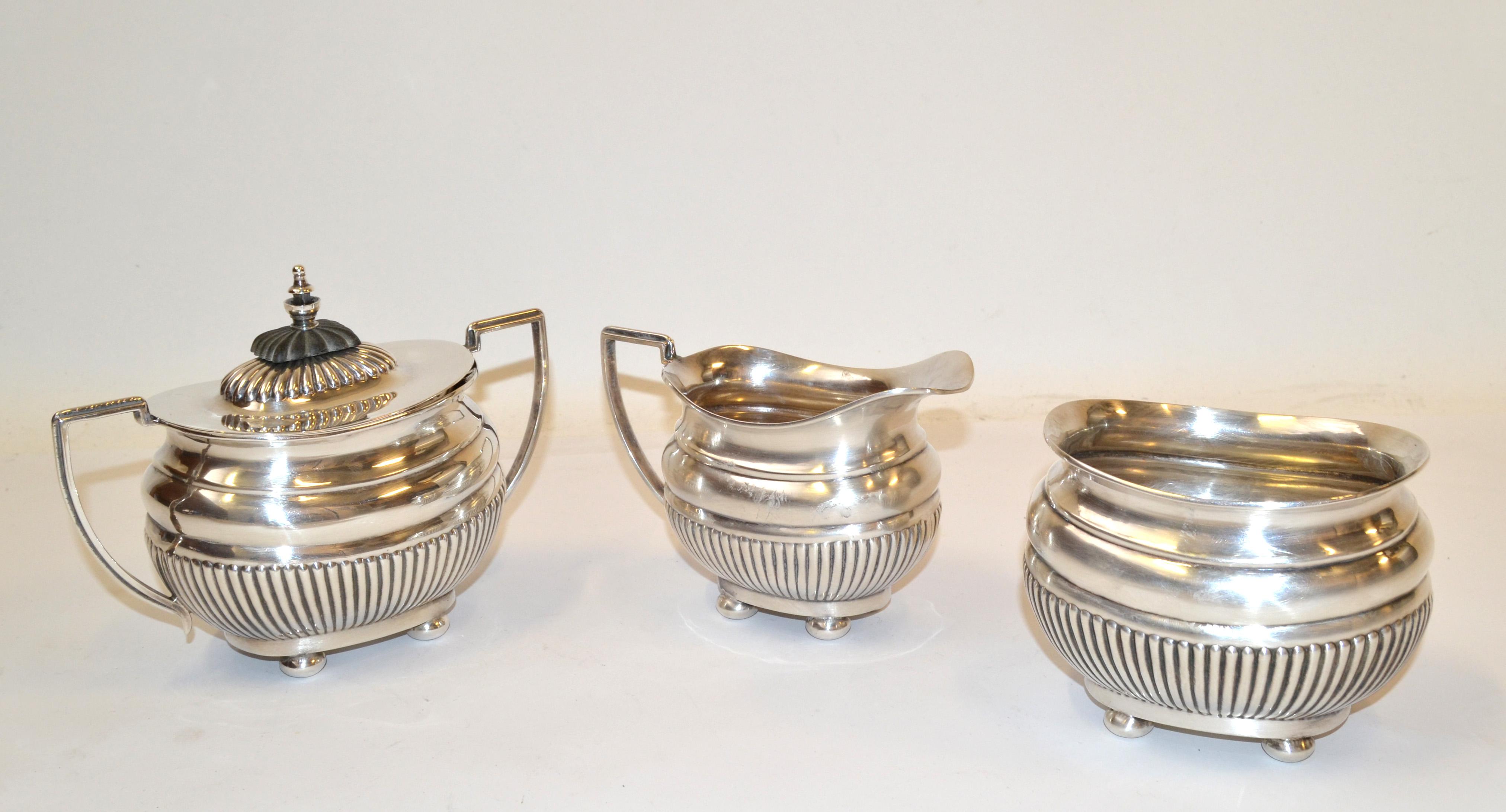 British Colonial Antique 1910 Cheltenham Silver Coffee Service Sheffield England For Sale 1