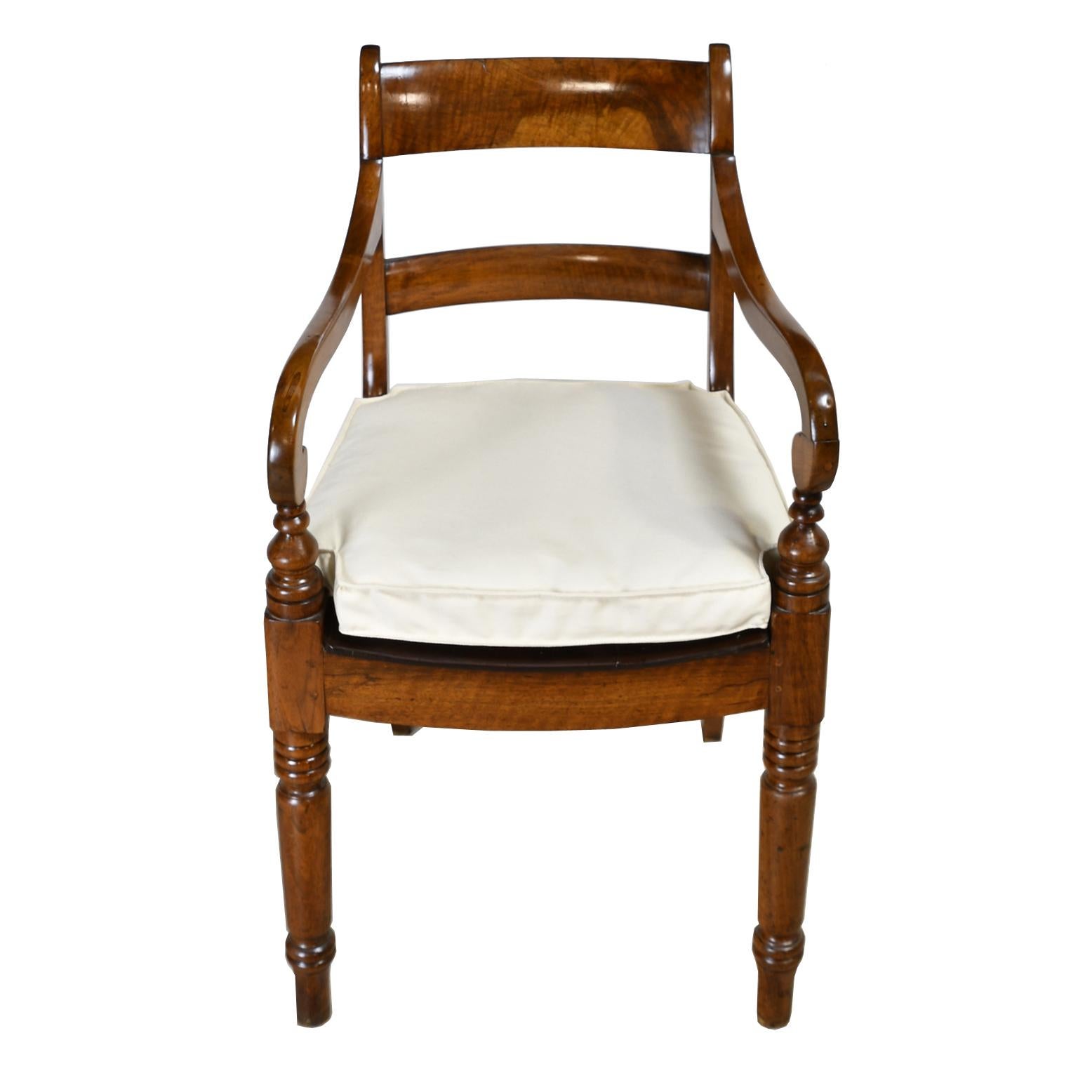 British Colonial Desk Chair/ Armchair in Walnut, circa 1830 5