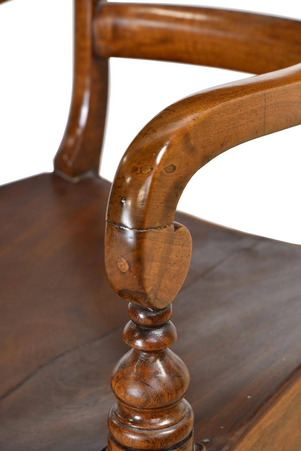 British Colonial Desk Chair/ Armchair in Walnut, circa 1830 6