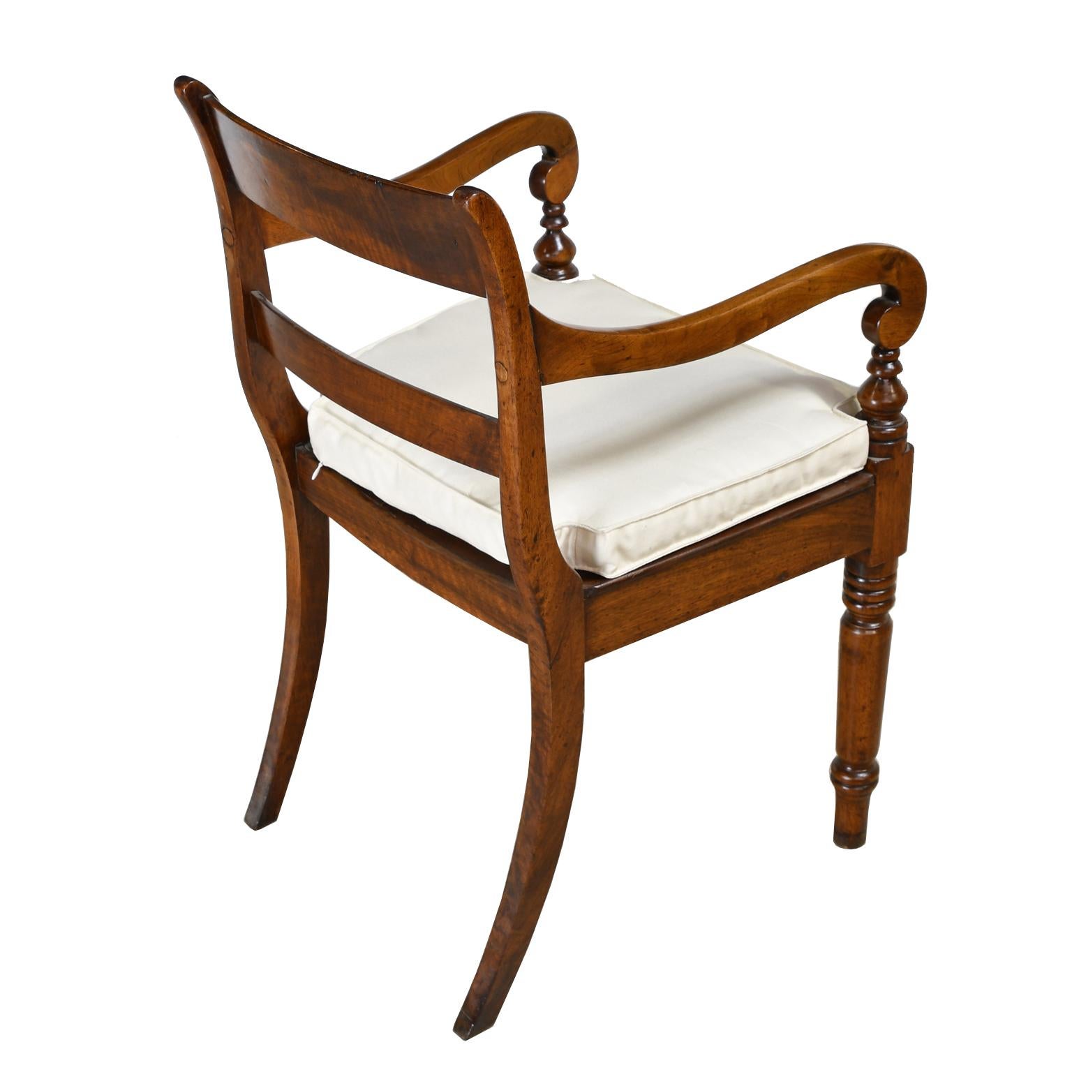 Unknown British Colonial Desk Chair/ Armchair in Walnut, circa 1830