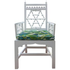 British Colonial Armchair with Caned Seat