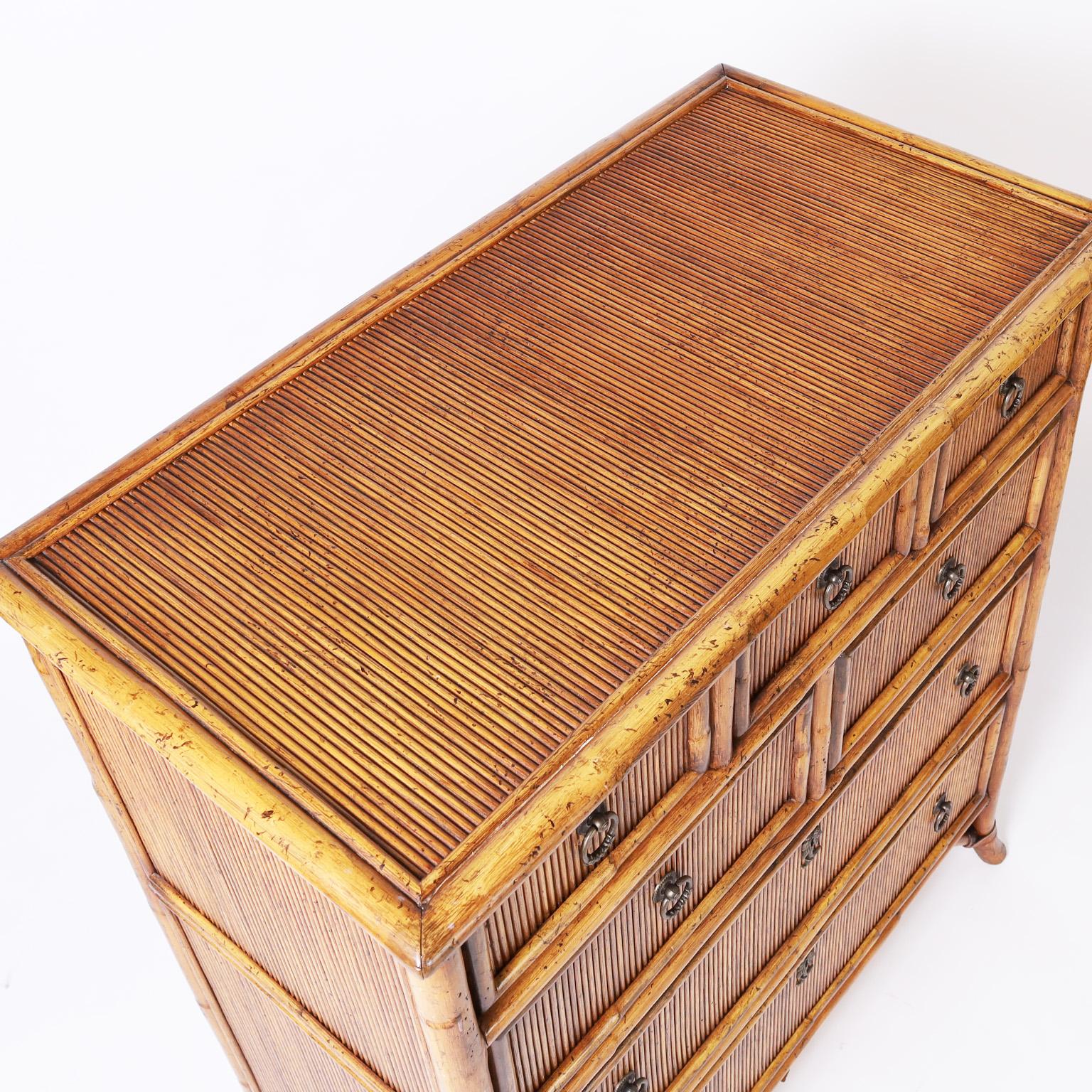 Hand-Crafted British Colonial Bamboo and Reed Chest