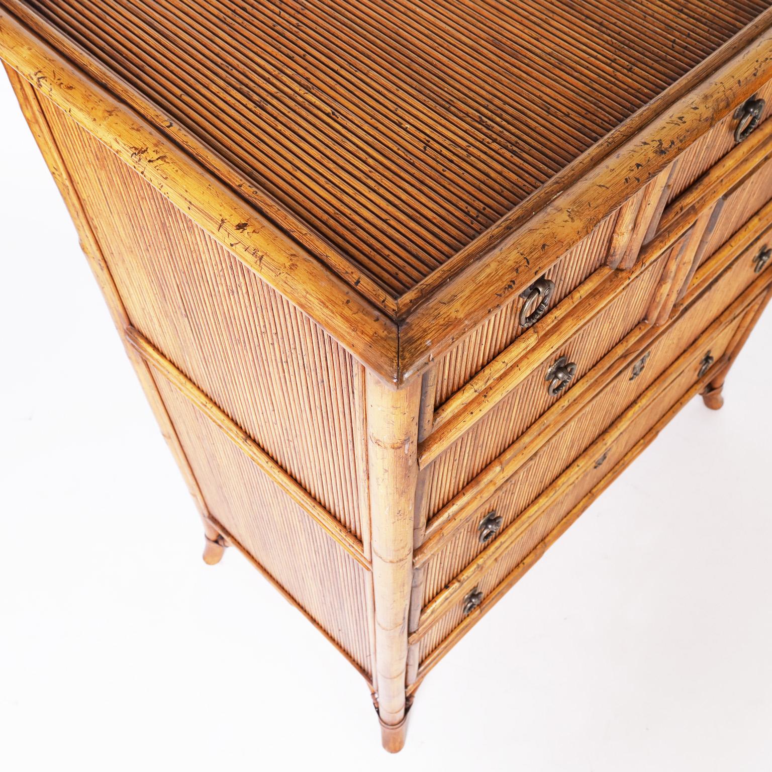 British Colonial Bamboo and Reed Chest In Good Condition In Palm Beach, FL