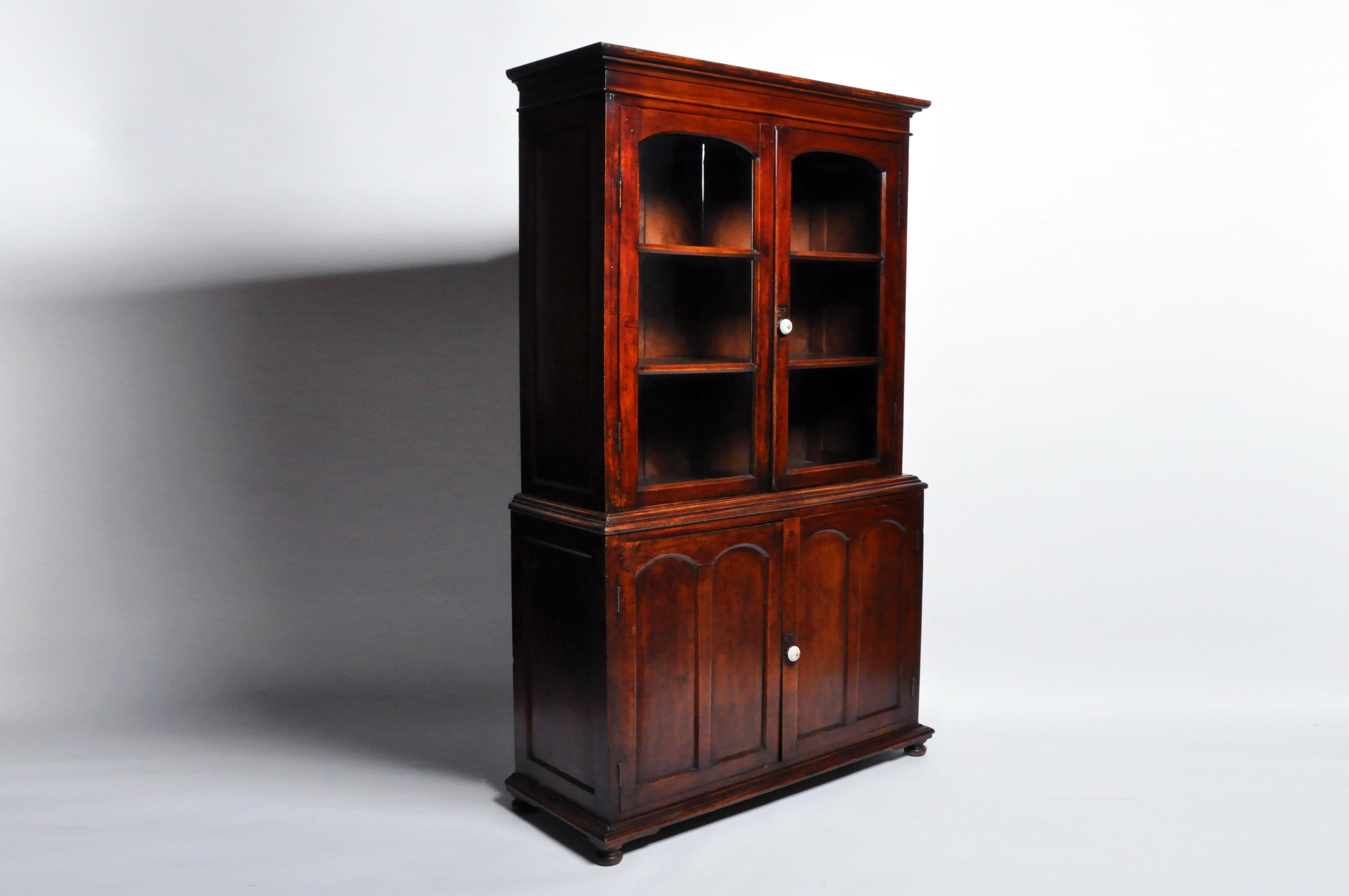 British Colonial Bookcase in Two Sections at 1stDibs
