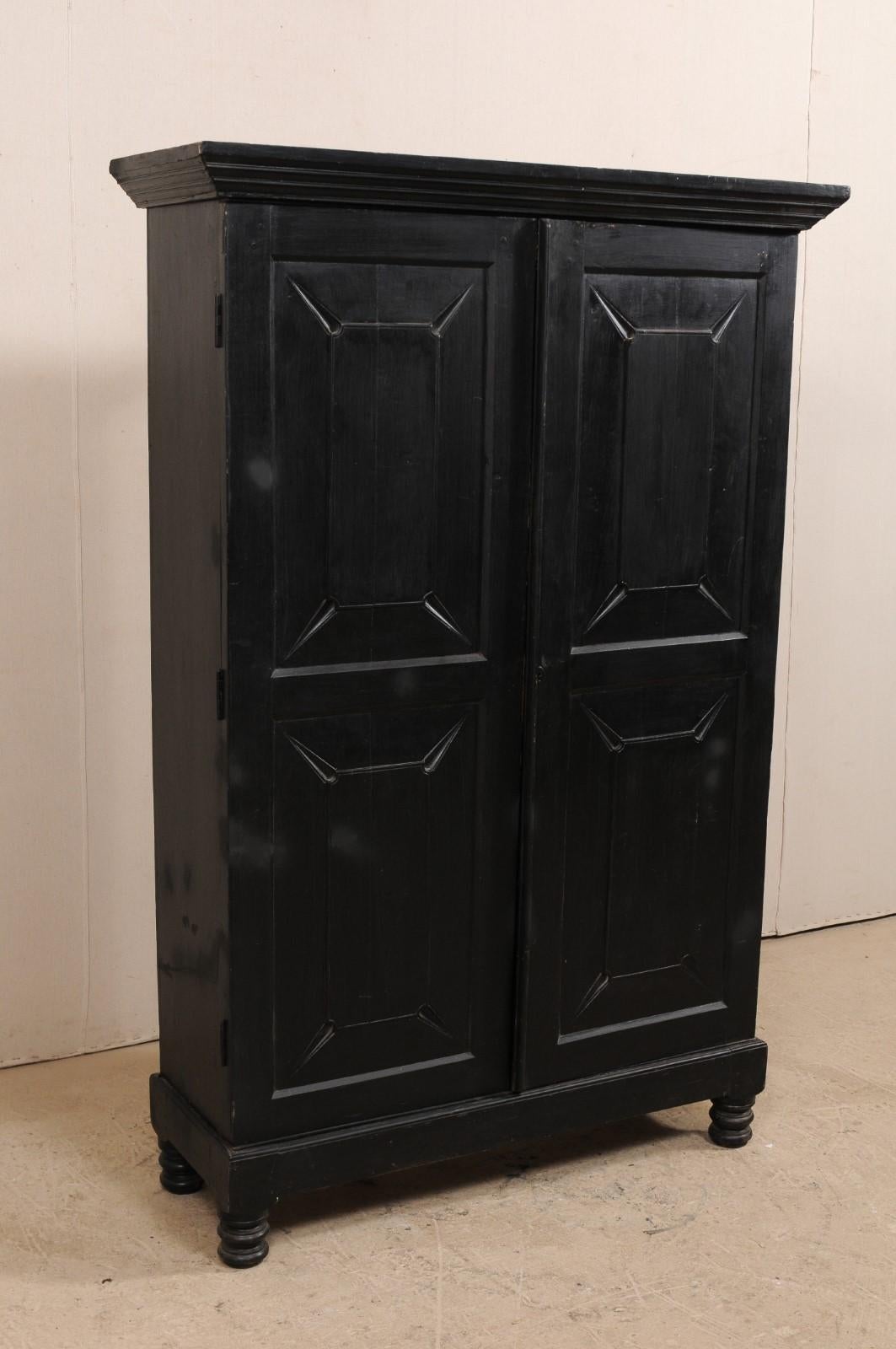 English British Colonial Cabinet from the Mid-20th Century in Rich Black Color