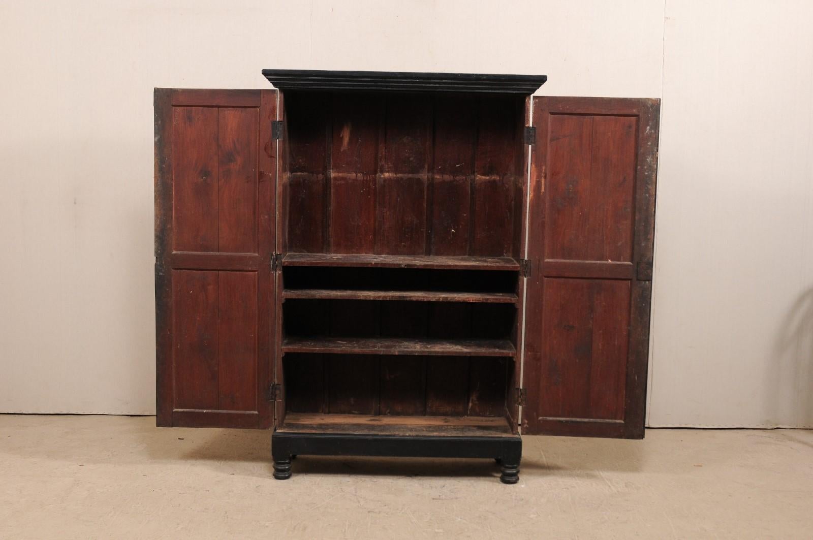 British Colonial Cabinet from the Mid-20th Century in Rich Black Color 1