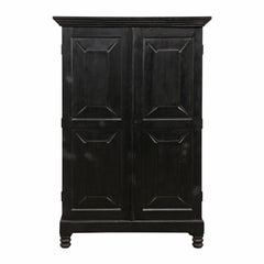 Vintage British Colonial Cabinet from the Mid-20th Century in Rich Black Color