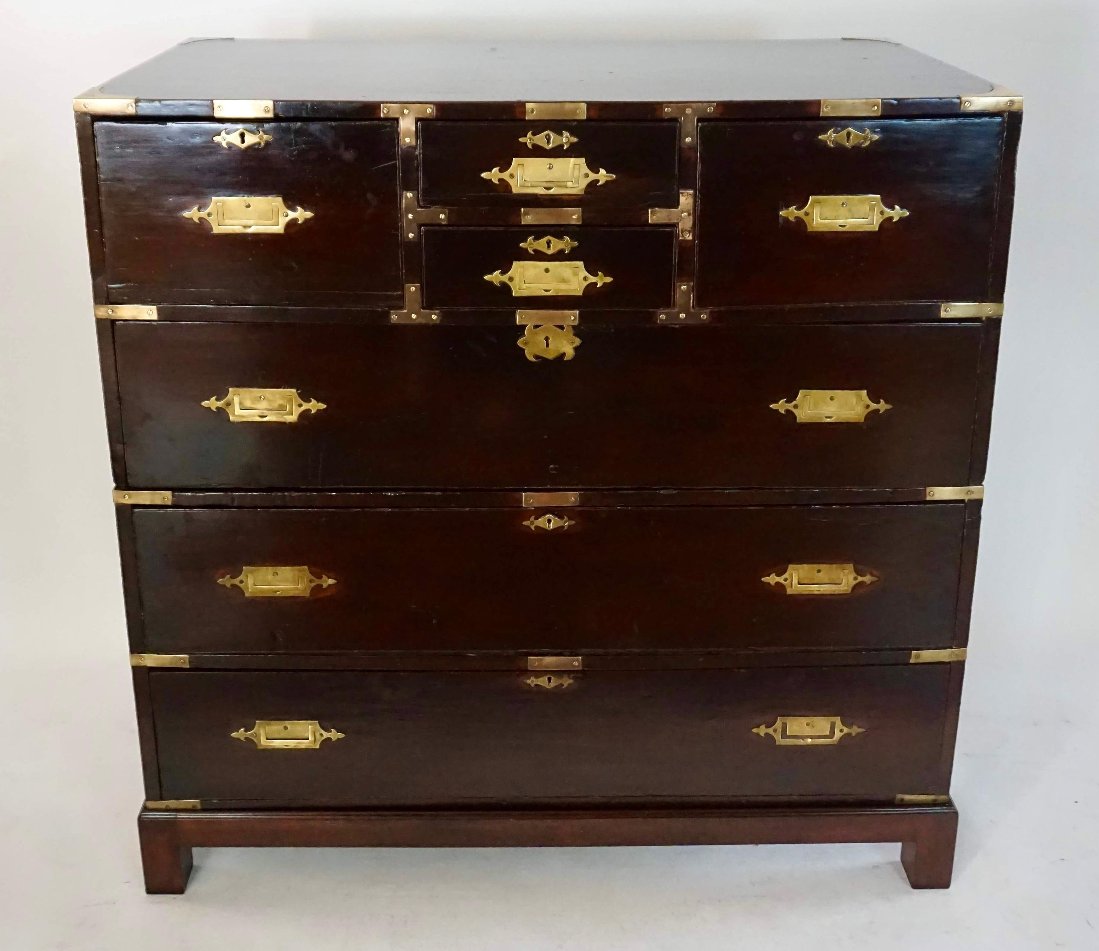 British Colonial Campaign Chest of Drawers, circa 1840 8