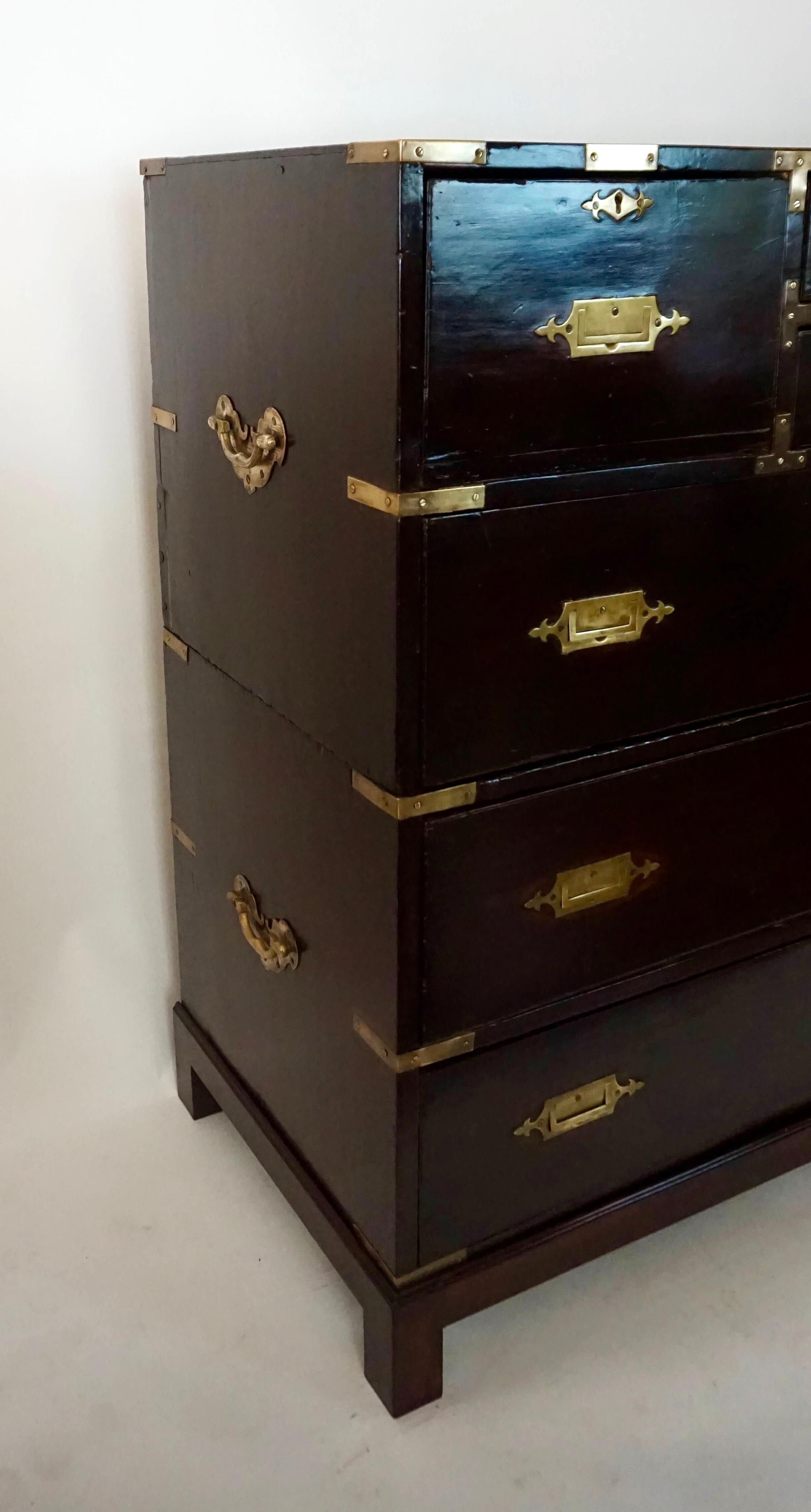 British Colonial Campaign Chest of Drawers, circa 1840 2