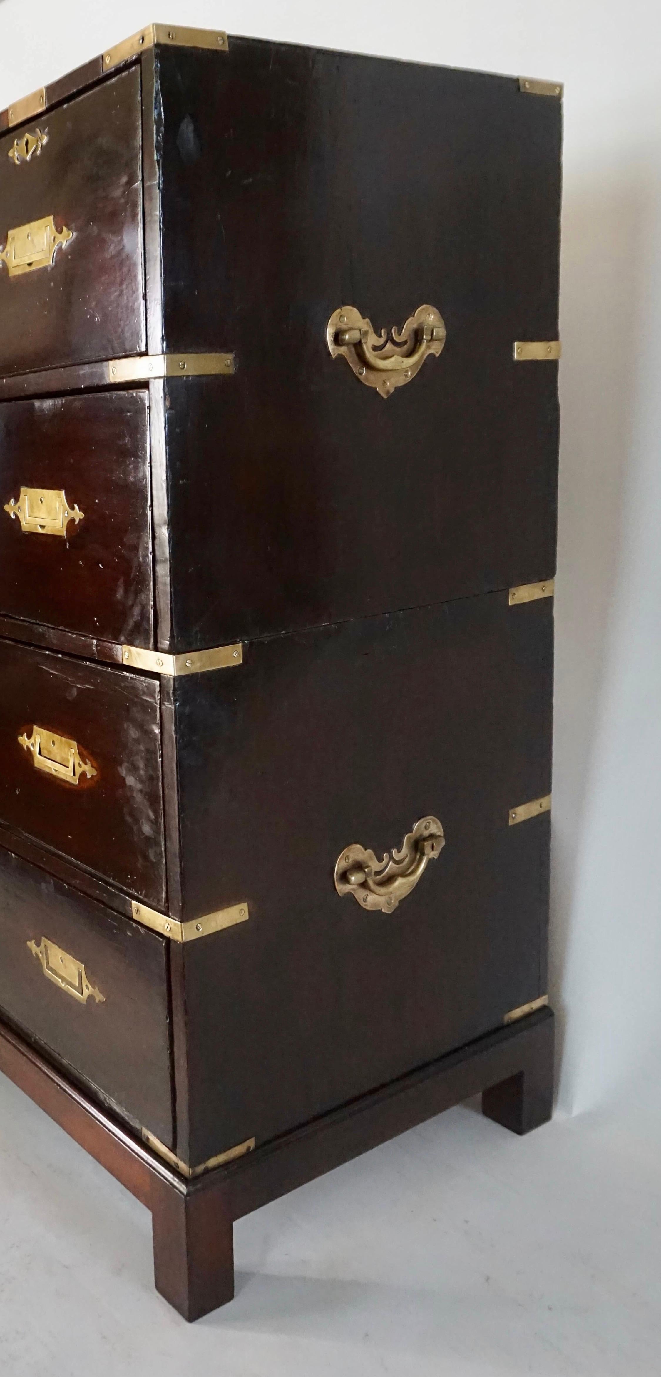British Colonial Campaign Chest of Drawers, circa 1840 3