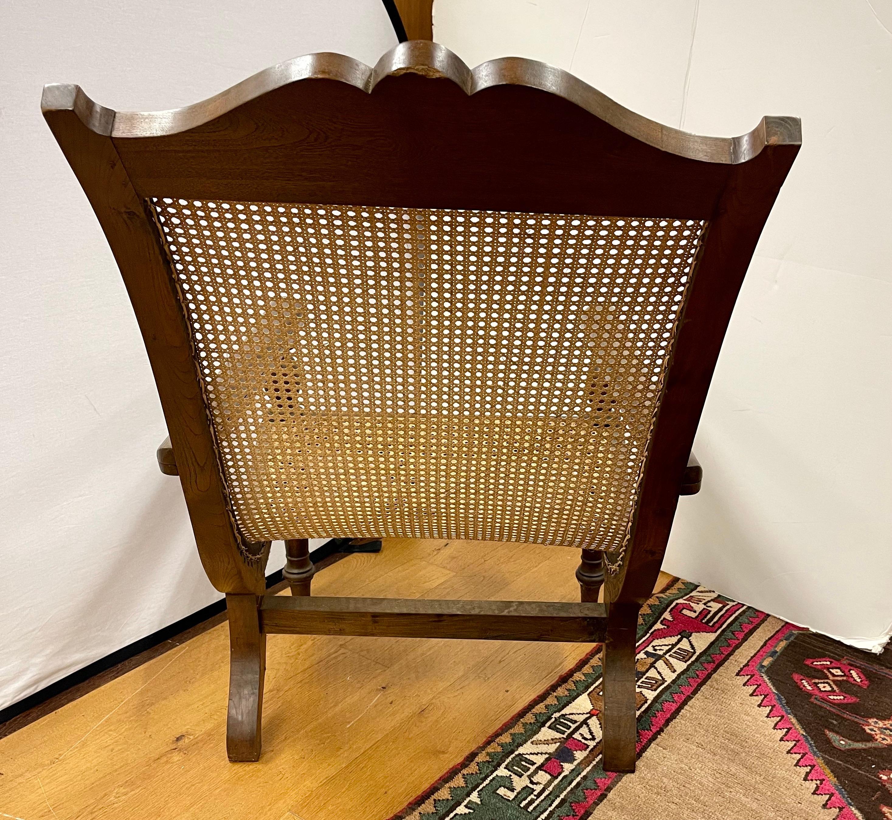British Colonial Cane Plantation Chair with Pullout Leg Rests 9