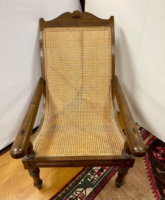 British Colonial Cane Plantation Chair with Pullout Leg Rests