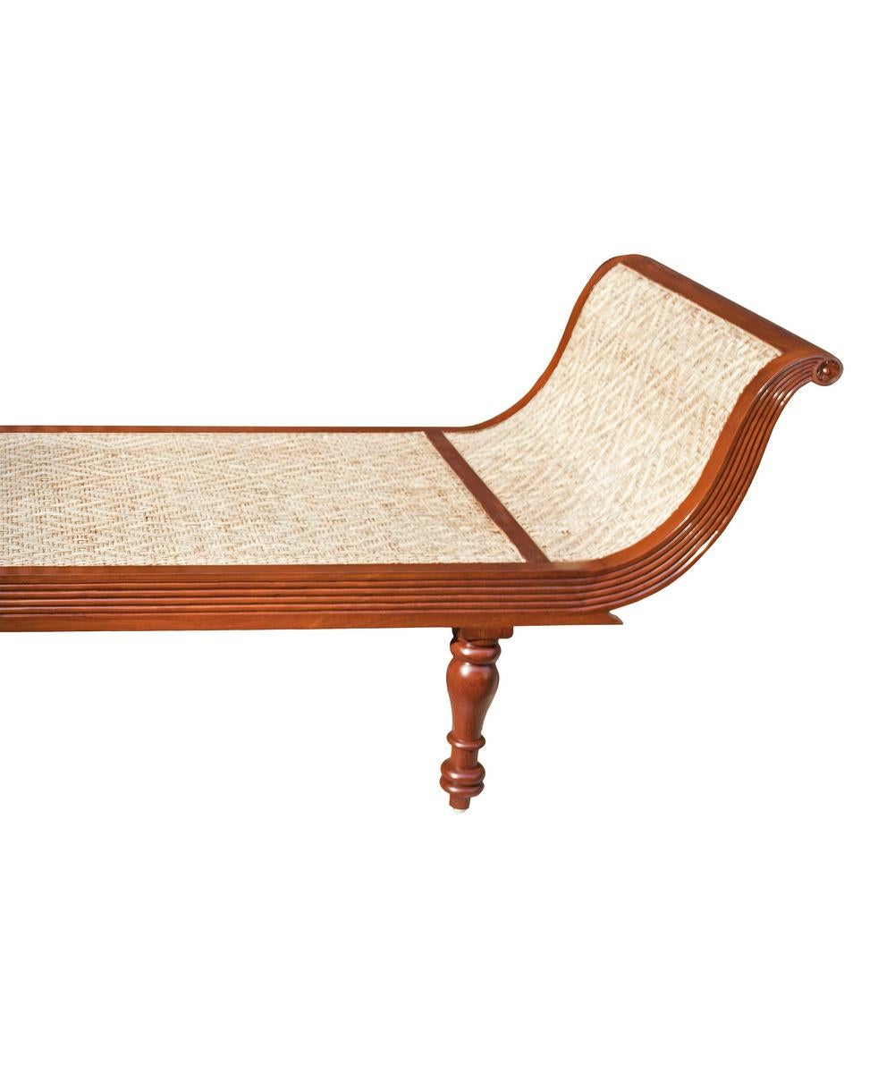 British Colonial Caned Teak Daybed 4