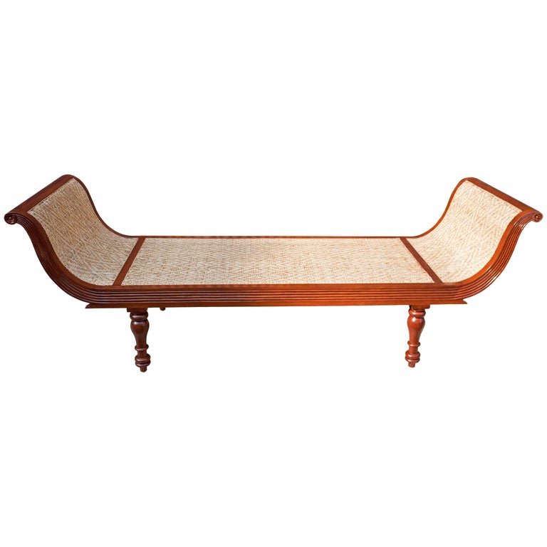 British Colonial Caned Teak Daybed at 1stDibs