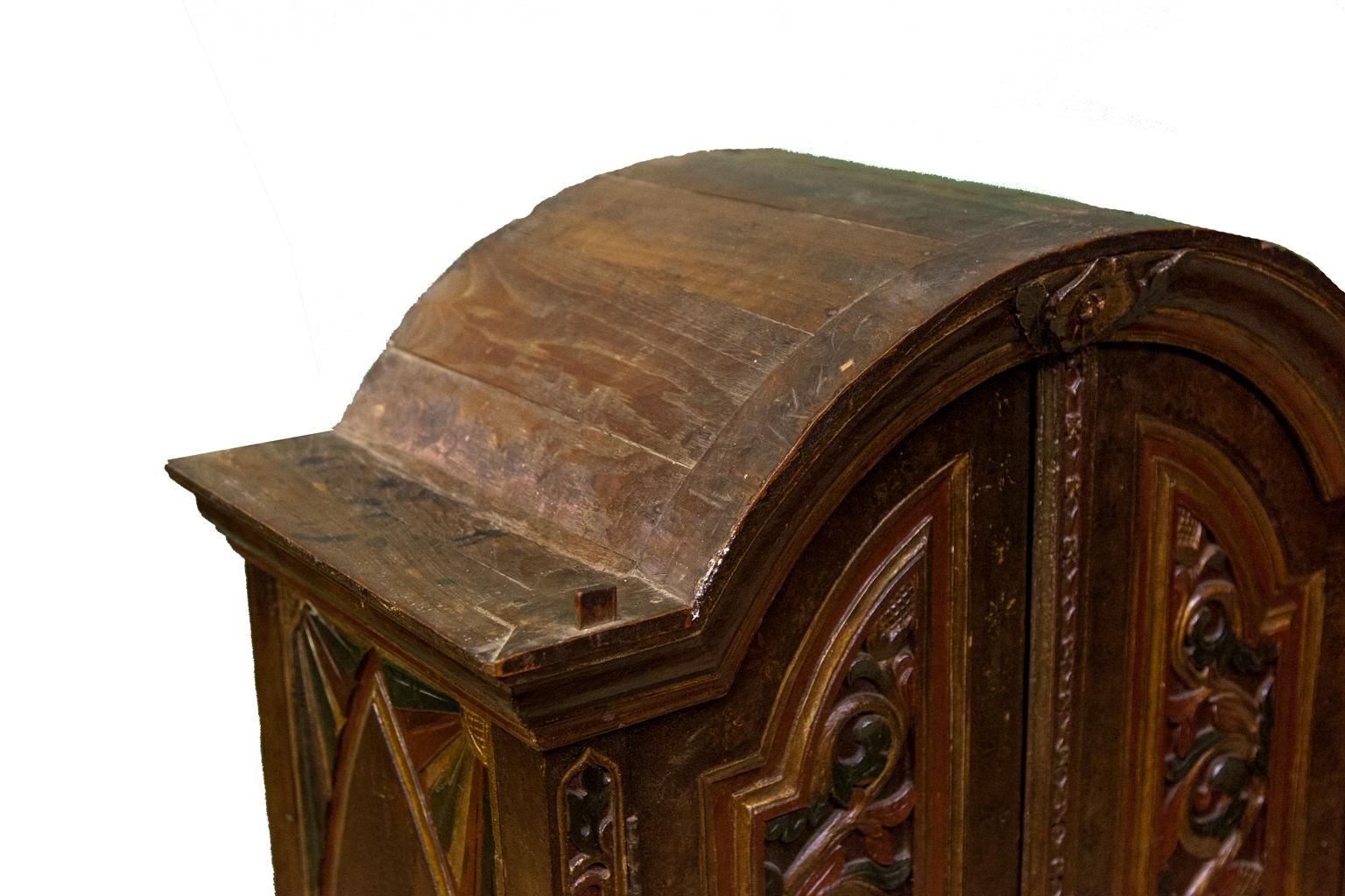 British Indian Ocean Territory British Colonial Carved Dome Top Cupboard For Sale