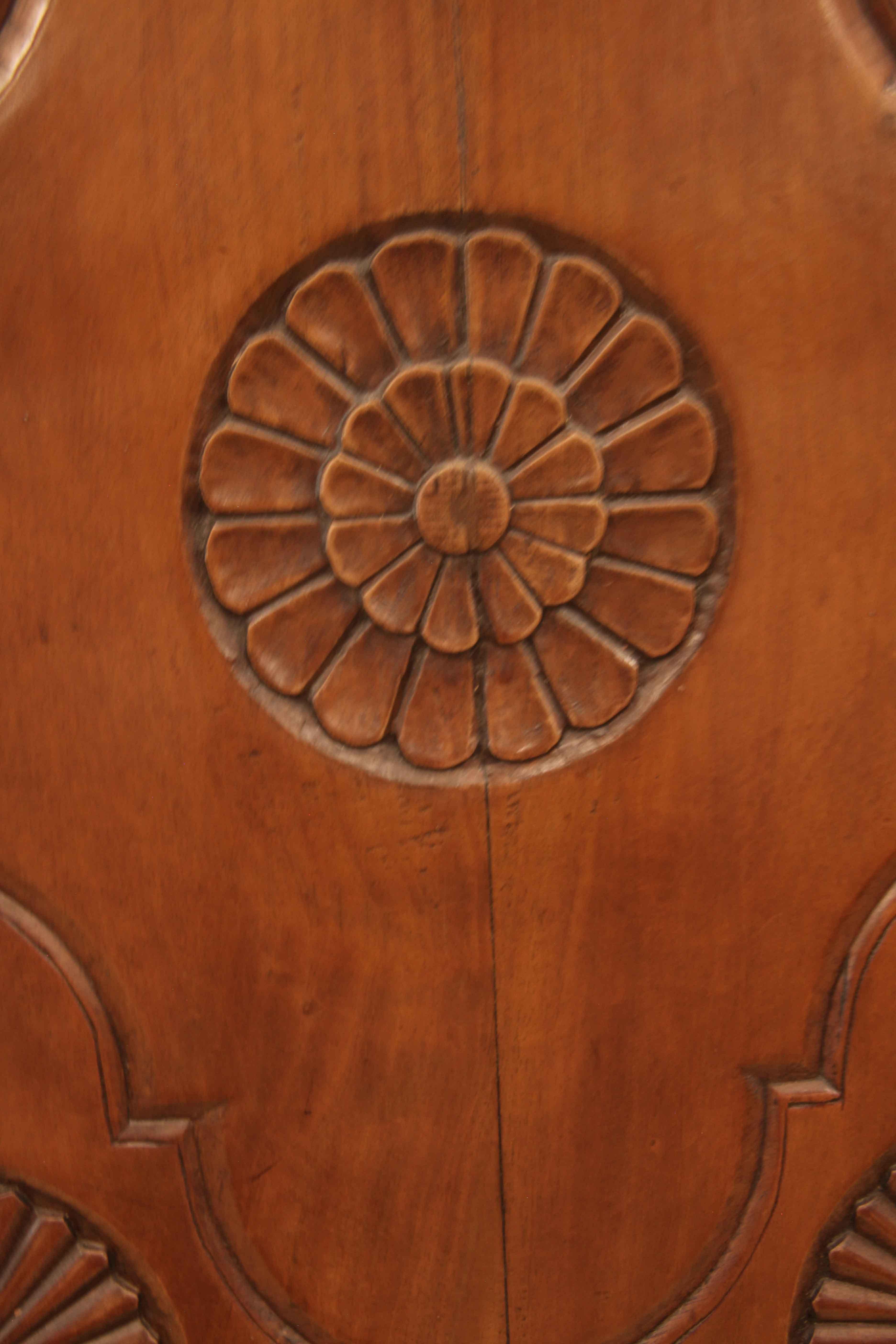 British Colonial Carved Teak Linen Press For Sale 1