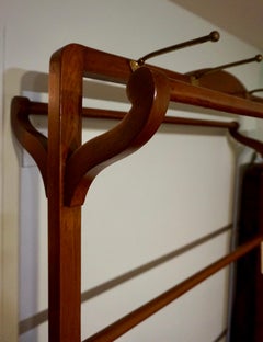 British Colonial Coat Rack Shoe Cabinet Solid Teak with Rosewood