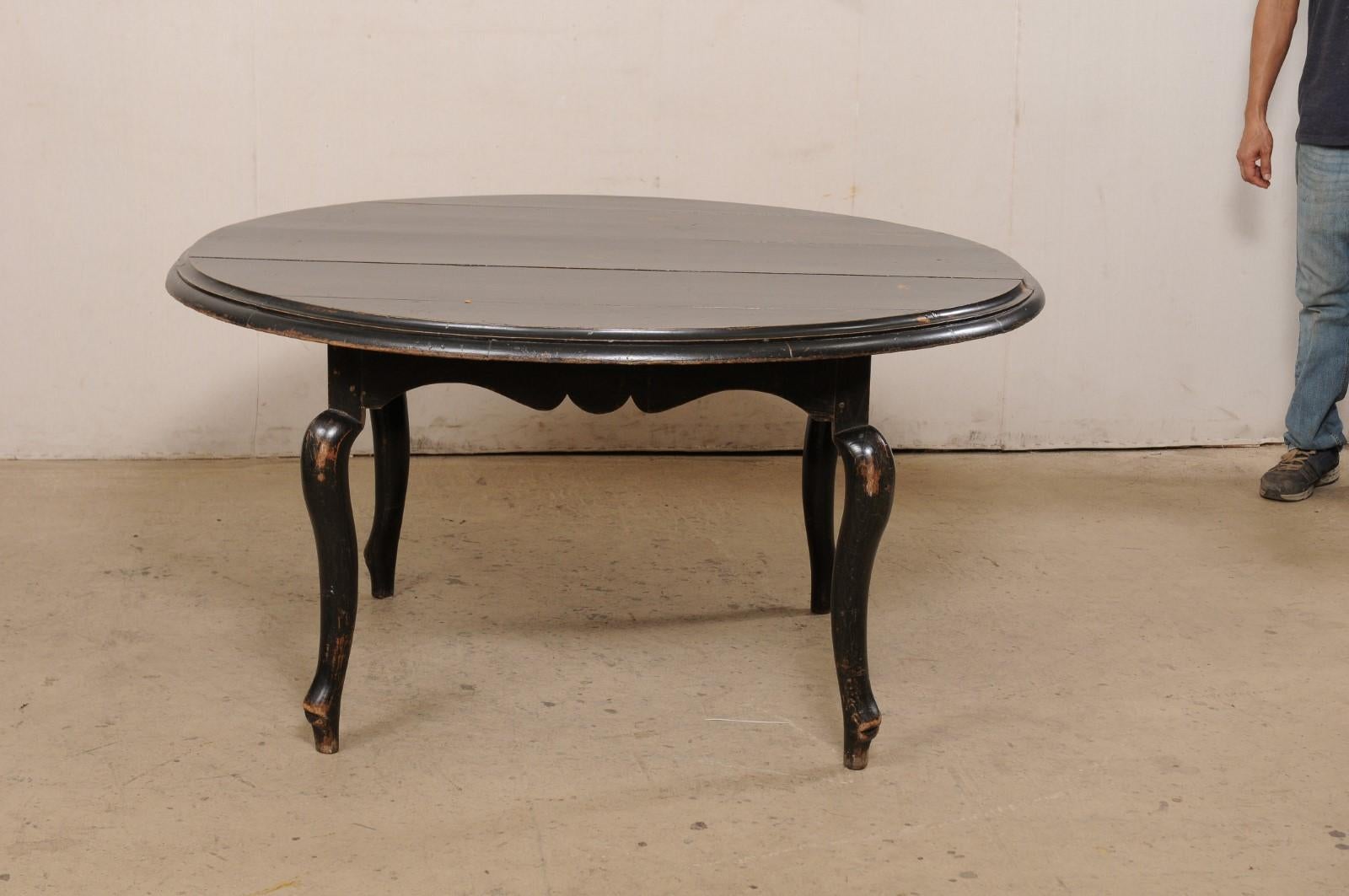 British Colonial Dining Set Round Table & Four Arm Chairs w/Cane Seat/Back 1