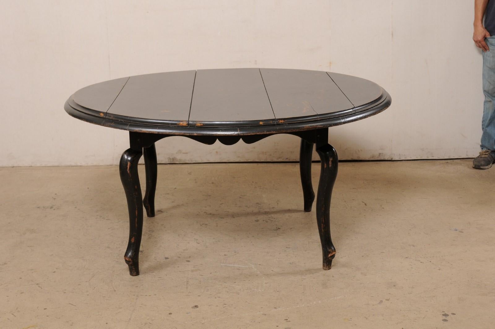 British Colonial Dining Set Round Table & Four Arm Chairs w/Cane Seat/Back 2
