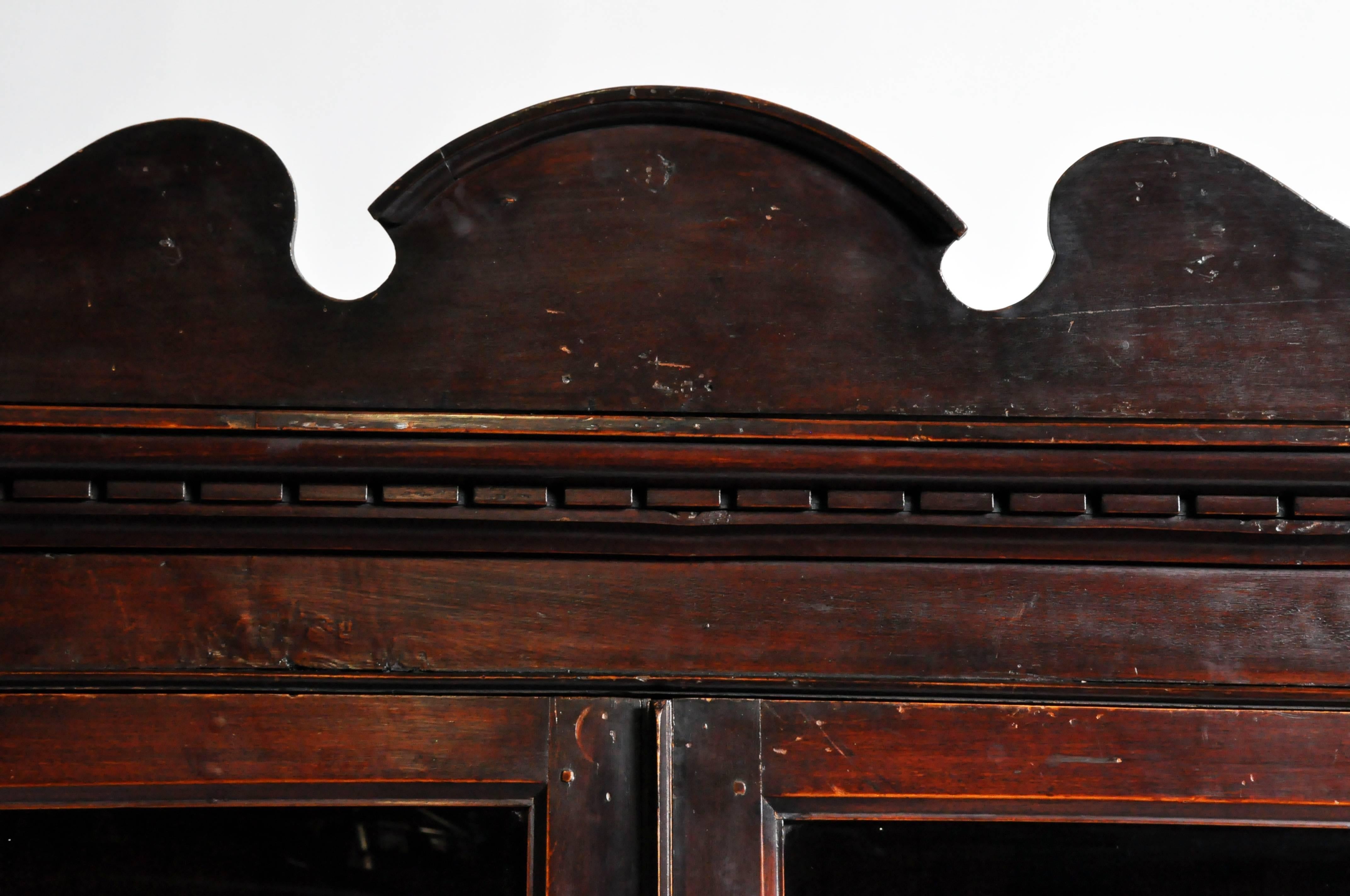 A unique display piece that clearly captures the nineteenth-century enthusiasm for inventing new modes of visualization and exhibitionism. This display cabinet with glazed sides and doors features 4 shelving compartments. The top cornice