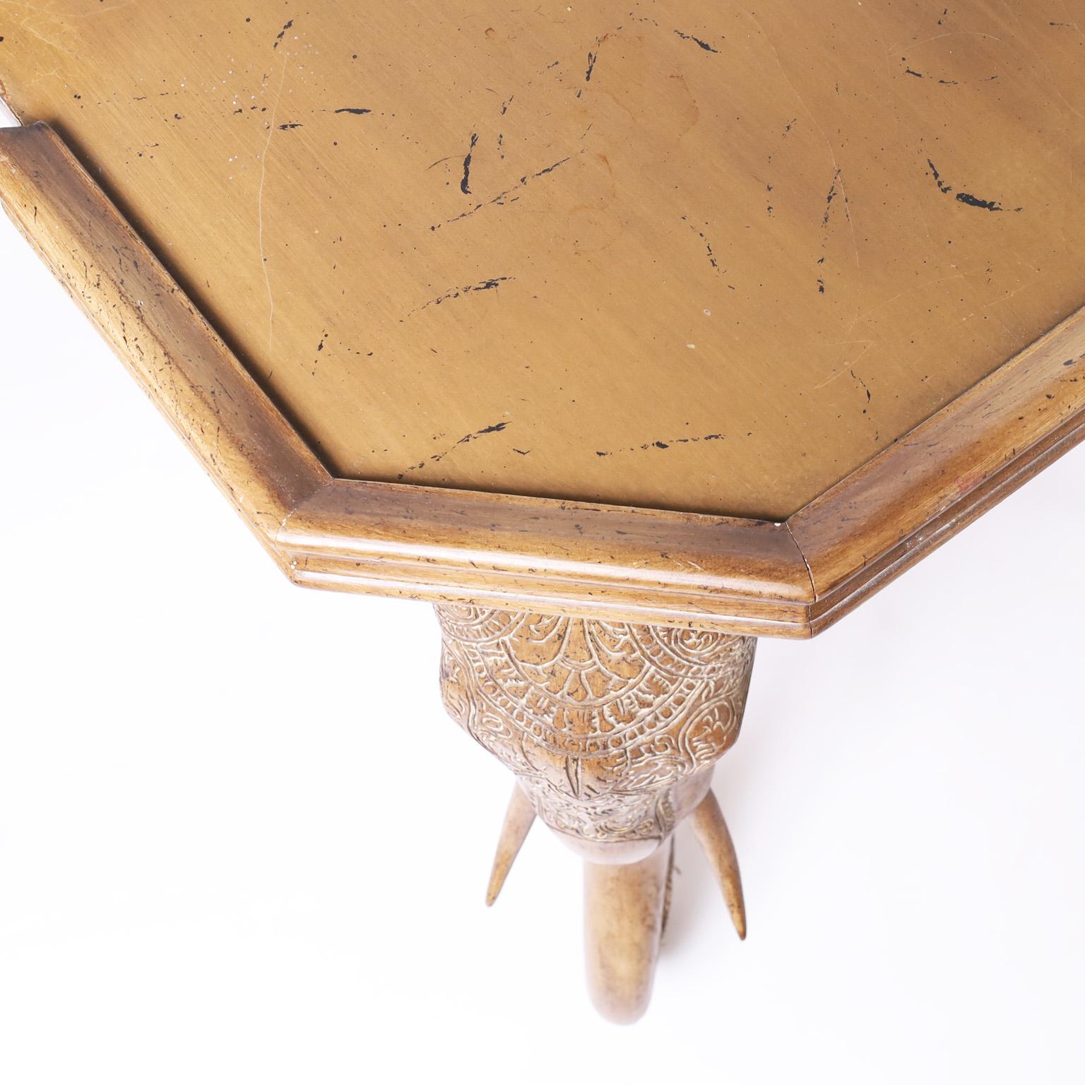 British Colonial Elephant Head Writing Desk In Good Condition For Sale In Palm Beach, FL