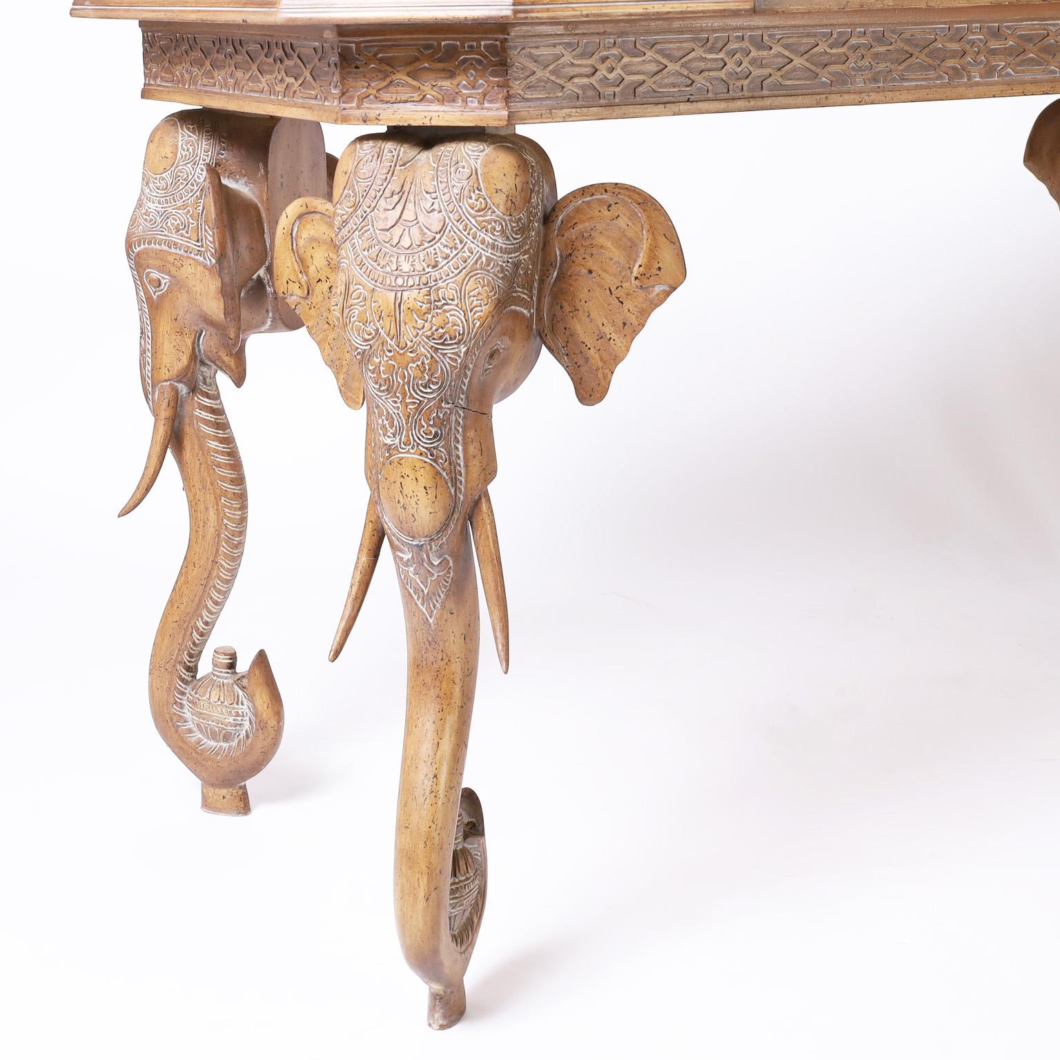 British Colonial Elephant Head Writing Desk For Sale 1