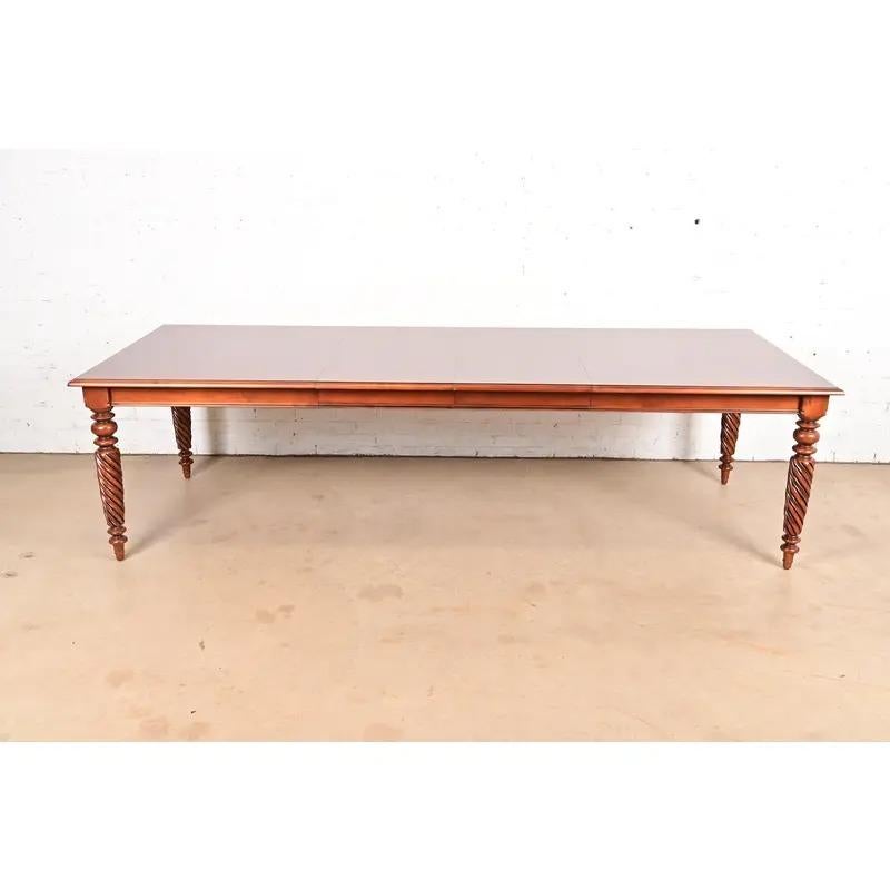 Chinese British Colonial Extension Dining Table, Newly Refinished For Sale