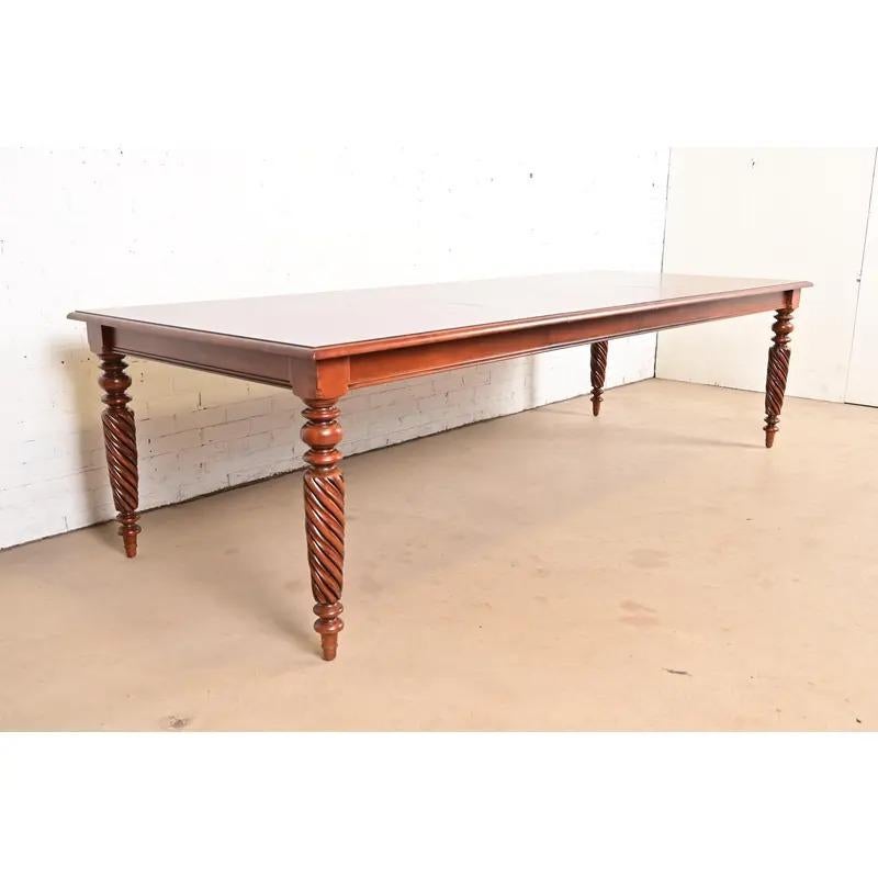 Contemporary British Colonial Extension Dining Table, Newly Refinished For Sale