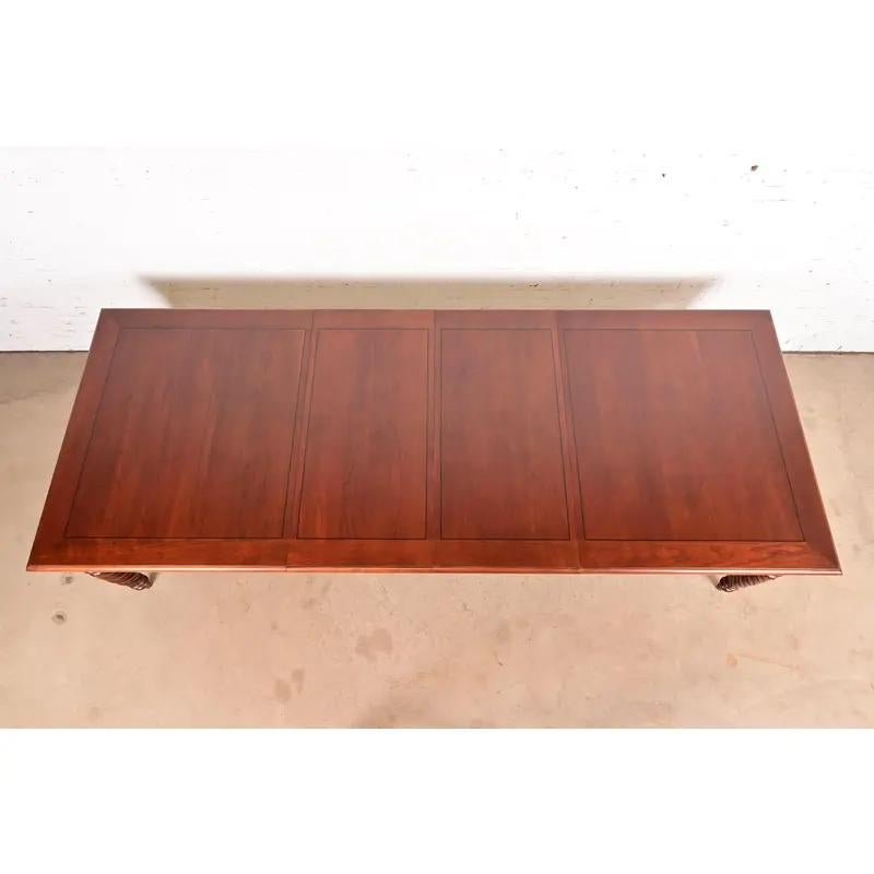 Cherry British Colonial Extension Dining Table, Newly Refinished For Sale